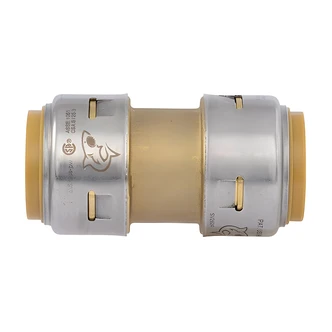 Cash Acme Brass Push-To-Connect Coupling, 3/4" x 3/4", Lead-Free DZR Brass, EPDM O-Ring, 250 PSI
