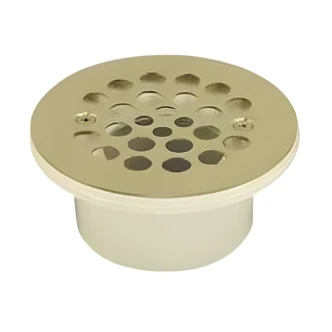 Braxton Harris General Purpose Drain, PVC, Fits 2" Outside 3" Inside Schedule 40 DWV Pipe, Stainless Steel Strainer