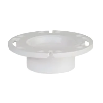 Braxton Harris Closet Flange, 3" x 4", PVC, Flush Fit, Long Shank, Six Screw Holes, Extra Thick, 4 Bolt Slots