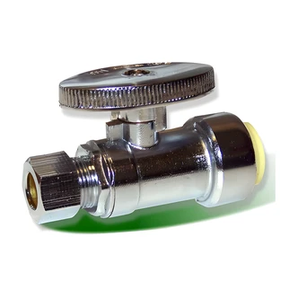 B&K / Mueller Industries Probite Mini Straight Valve, 1/2" x 3/8" OD, Lead Free Brass, Quarter Turn