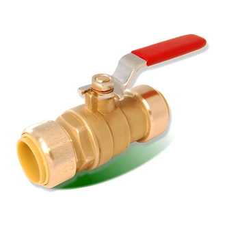 B&K / Mueller Industries Ball Valve, Push, Full Port, 1/2", 200 PSI, 200 F, Copper/CPVC/PEX Compatible
