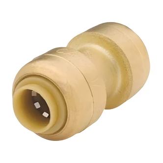 Cash Acme Brass Push Coupling, 3/8 in, LF, Compatible With PEX, Copper, CPVC, PE-RT, HDPE Pipe