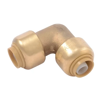 Cash Acme Brass Push 90 Degree Elbow, 3/8 in, Lead Free, Potable Water Pipe
