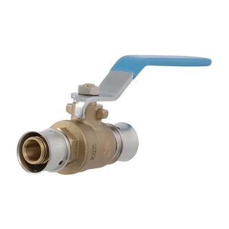Cash Acme PEX Press Ball Valve, 3/4 in, Brass, Stainless-Steel Sleeve, for PEX-a/PEX-b Pipe, F3347/F3348 Press Tools