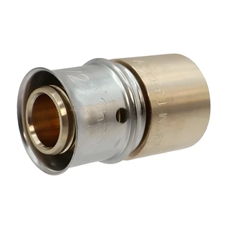 Cash Acme PEX Press Brass Female Sweat Adapter, Lead Free, 3/4" x 3/4", Stainless Steel Sleeve