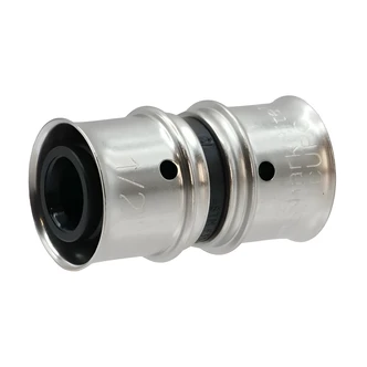 Cash Acme PEX Press Poly Coupling, 1/2 in, PPSU, Stainless Steel Sleeve, 5/PK