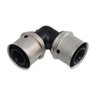 Cash Acme PEX Press Poly Elbow, PPSU, Stainless Steel Sleeve, For PEX-a, PEX-b Pipe