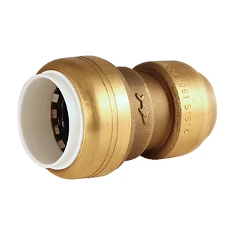 Cash Acme Conversion Coupling, 1/2" CTS x 1/2" PVC, SharkBite, White/ Mustard Collar, PVC, CPVC, PEX, PE-RT
