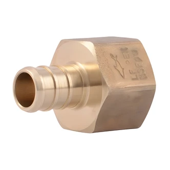 Cash Acme Female PEX Adapter, Brass, 1/2 in x 1/2 in, Lead-Free DZR Brass