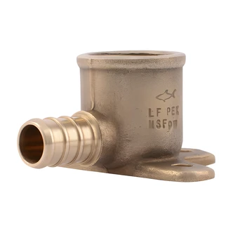 Cash Acme Drop Ear Elbow, 1/2" Barb x 1/2" FIP, Lead Free DZR Brass, PEX Tubing, Water Distribution