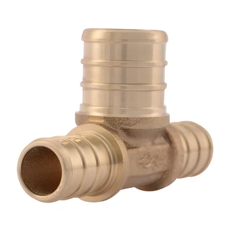 Cash Acme Bullnose Tee, PEX Barb, 1/2 x 1/2 x 3/4 in, Lead Free, Corrosion Resistant