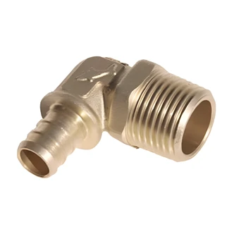Cash Acme Brass 90-Degree Barb x MPT Elbow, Lead Free, 1/2 in. PEX Tube Compatible