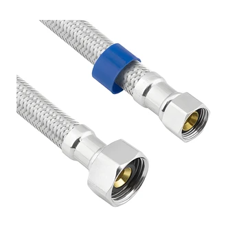 Larsen Supply Faucet Connector, 3/8 in Female Compression x 1/2 in FIP, 12 in, Stainless Steel Braid, Lead Free