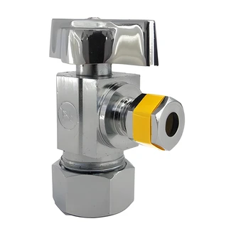 Larsen Supply Angle Stop Valve, 1/4 Turn, 5/8 in OD x 1/4 in Compression, Residential Plumbing