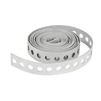 Braxton Harris Hanger Iron, Plain, Perforated, Galvanized, 3/4 in x 10 ft Coil