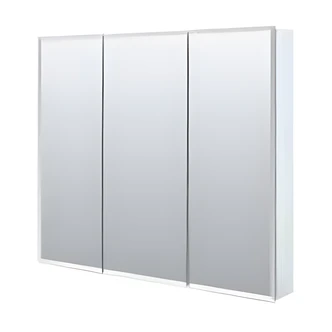 Zenith Tri-View Medicine Cabinet, Frameless, 30 in, Beveled Trim Mirrors