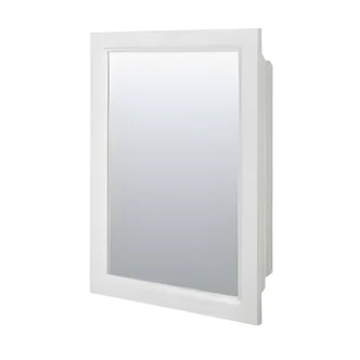 Zenith Medicine Cabinet, Recessed/Surface-Mount, White Frame, 3 Fixed Shelves, 18.25 W x 24.5 D x 6.25 H in