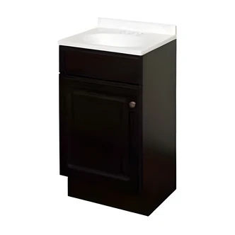 Zenna Home Bathroom Vanity, Raised Panel, Espresso, 18.25 W x 20 D x 34 H, Cultured Marble Top