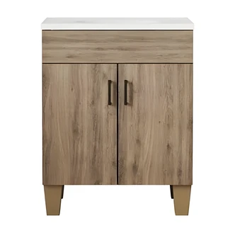 Zenith Bathroom Vanity, Freestanding, 24.5 W x 18.5 D x 27.5 H, Palomino Tan, Cultured Marble Sink