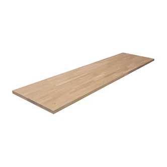 VT Industries, Butcher Block Top, Hevea Wood, 25.5 W x 122.5 D x 2 H, Water-Based, Formaldehyde Free Adhesives