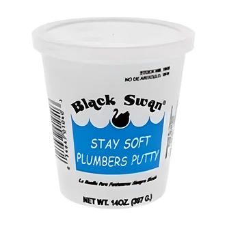Black Swan Stay Soft Plumbers Putty, Black, 12 oz