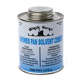 Black Swan Shower Pan Liner Solvent Cement, 16 oz, Clear, PVC Shower Pan Liner, Watertight Seal
