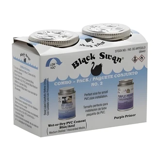 Black Swan Wet/Dry PVC Cement Primer Combo Pack, Purple, 4 oz