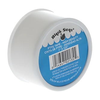 Black Swan PTFE Tape, High Density, White, 3/4 in x 520 in, Oxygen Systems, Dispenser