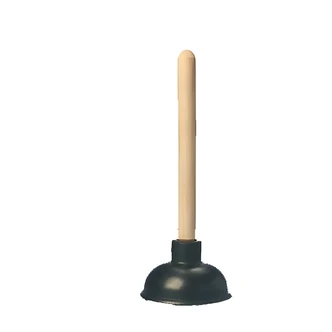 Homewerks 4 In Rubber Force Cup Plunger, 9 In Wooden Handle, For Sinks And Tubs