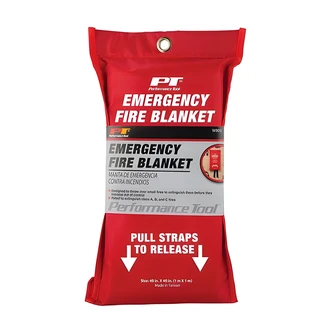Wilmar Performance Tool Emergency Fire Blanket, 40 in x 40 in, Class A/B/C Fire Suppressant