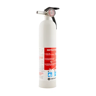 First Alert Marine Auto Fire Extinguisher, 10-B:C, Rechargeable, White, Mounting Bracket, UL Listed
