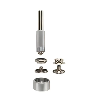 General Tools Snap Fastener Kit, Solid Brass, Nickel Plated, 6 Fastener Sets, 2-Piece Setting Tool