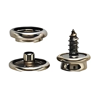 General Tools Screw Snap Fastener Refill, 3/8", Solid Brass, Nickel Plated, 6/CT
