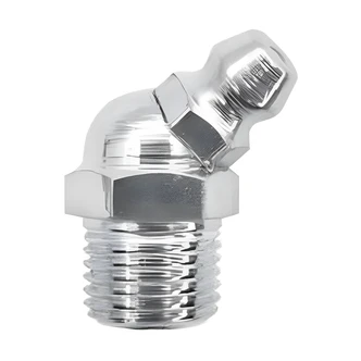 Highline-Warren Grease Fitting, 1/8 in NPT, 45 Degree, 5/PK