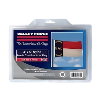 Valley Forge North Carolina State Flag, Nylon, Brass Grommets, 3 Ft x 5 Ft, Made in USA