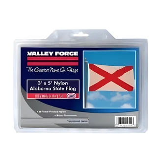 Valley Forge Alabama State Flag, Nylon, Brass Grommets, 3 ft x 5 ft, Made in USA