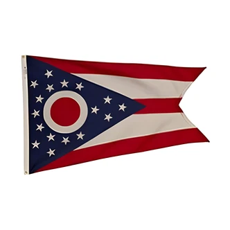 Valley Forge Ohio State Flag, 3 ft x 5 ft, Nylon, Brass Grommets