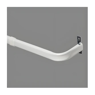 Kenney Curtain Rod, Heavy Duty, Flat, 18-28 in, Black