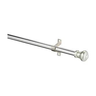 Kenney Ashby Cafe Curtain Rod, Telescoping, Silver, 48-84 in