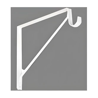 National Manufacturing Sales Shelf/Rod Bracket, Wall-Mount, One-Piece Welded, White, 11 x 12.5 x 13.5 in