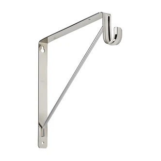 National Manufacturing Sales Shelf/Rod Bracket, Chrome, Heavy Duty, 12.5 in W x 13.5 in D x 6 in H