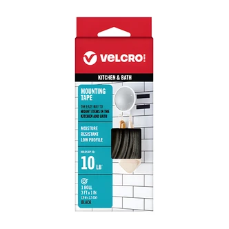 VELCRO Brand Industrial Strength Low Profile Fastener, Black, 3 ft x 1 in Roll