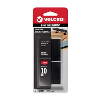 VELCRO Brand Industrial Strength Squares, 1 7/8 in, White, 4/CT