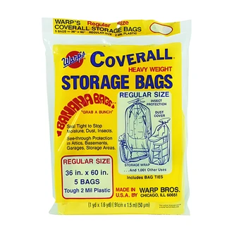Warp's Banana Bag, 36" x 60", 2 Mil, Clear, Heavy Duty, Moisture, Dust, Bug Resistant