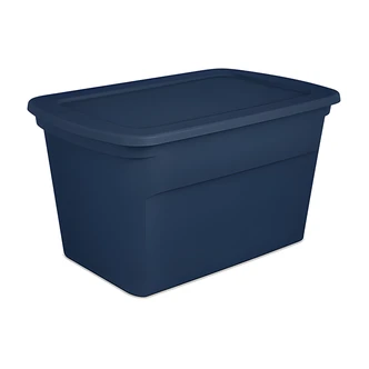 Sterilite Tote Box, Marine, 30 Gal, Snap Lid, In-Molded Handles, 31 W x 20.5 D x 24.5 H, 6/CS