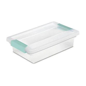 Sterilite Small Clip Box, Clear, 11" W x 6 5/8" D x 2 3/4" H, 6/CS