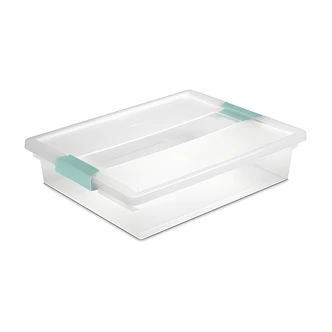 Sterilite Large Clip Box, Clear, 14" W x 11" D x 3 1/4" H, 6/CT