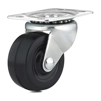 Richelieu America Caster, Swivel, Black Rubber, Polypropylene, Non-Marking, 126 lb Capacity, 1 31/32 in Wheel