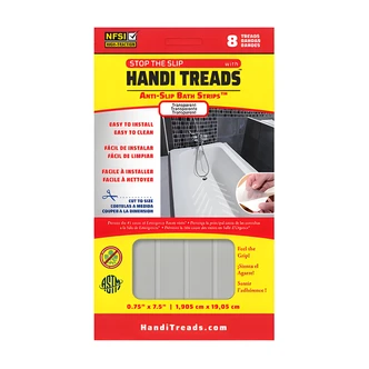Handi Products Handi-Treads Shower Bath Strips, Clear Vinyl, Self-Stick, Mold Resistant, 5.5 x 9.5 in