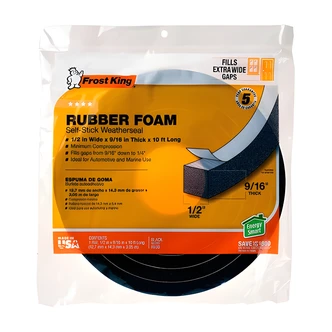 Frost King Foam Tape, High Density, Black, 3/4" x 5/16" x 10 ft
